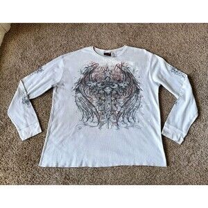 Miami Ink Long Sleeve Shirt Men's Size 2XL Gothic Sword Graphic Print Thermal